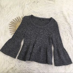 Express Peplum Grey Merino Wool Blend Sweater